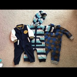 3- fleece onesies SOLD 11/26